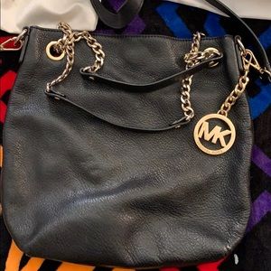 LAST DAY-FINAL OFFER- MK black leather lg messenge